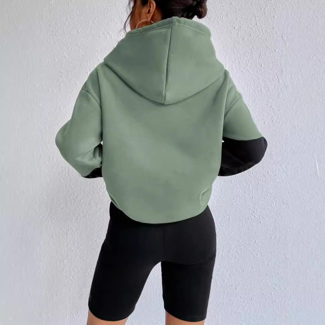 Sweat à capuche ample colorblock avec poche kangourou