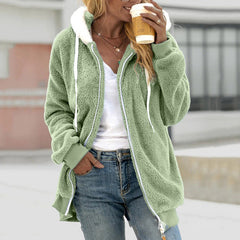 Plush Hooded Fall Jacket