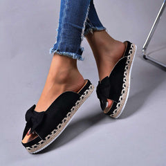 Summer Slip-On Sandals with Bow in 5 Colors