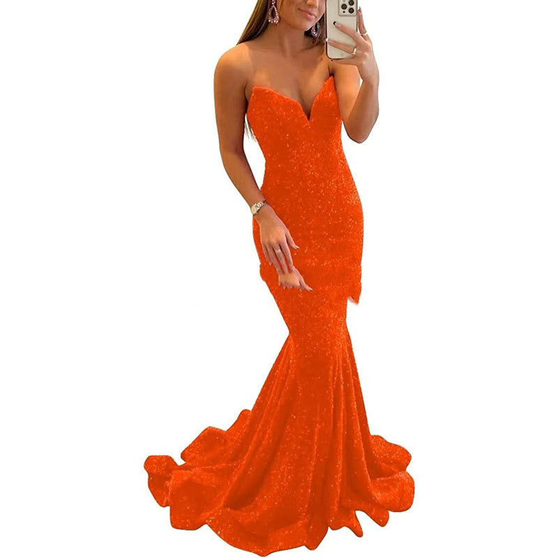 Sleeveless Sequin Fitted Prom Evening Dress in 7 Colors Sizes 4-24