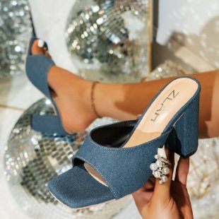 Suede Square Toe High Heel Sandals