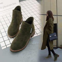 Stiefeletten mit niedrigem Absatz und Reißverschluss in 4 Farben
