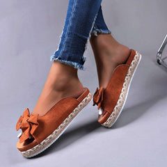 Summer Slip-On Sandals with Bow in 5 Colors