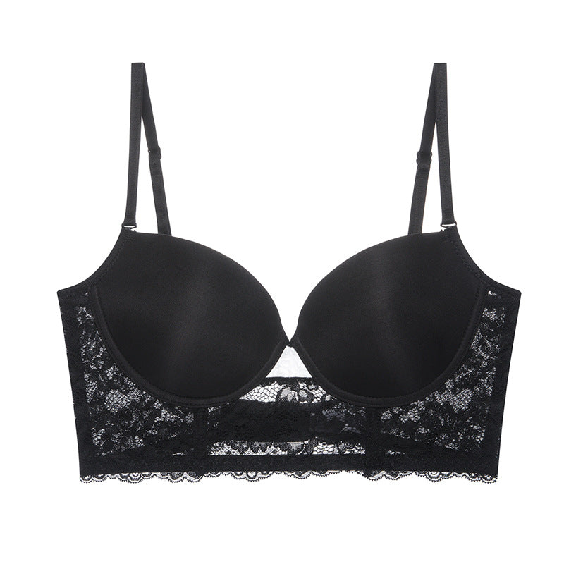Soutien-gorge dos nu sans coutures avec bretelles amovibles réglables et dentelle en 3 couleurs