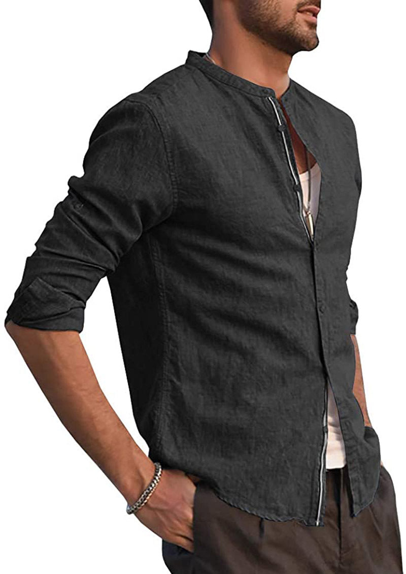 Men's Casual Long Sleeve Button Shirt in 5 Colors S-2XL