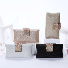 Elegant Rhinestone Clutch with Chain Shoulder Strap