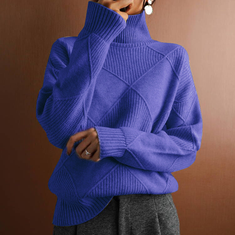 Long Sleeve Knit Turtleneck Sweater in 8 Colors S-XXL