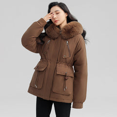 Thick Plush Winter Jacket with Fur-Lined Hood