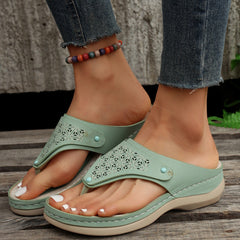 Solid Color Roman Thong Sandals