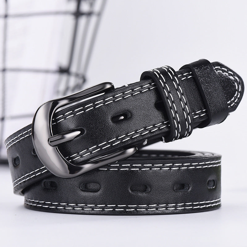Unisex PU Leather 3'5â€?Belt in 4 Colors