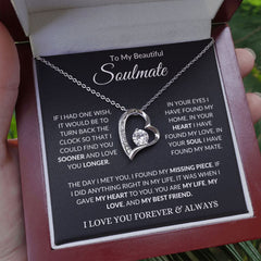 Soulmate Forever Halskette in Weiß- oder Gelbgold-Finish