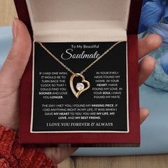 Soulmate Forever Halskette in Weiß- oder Gelbgold-Finish