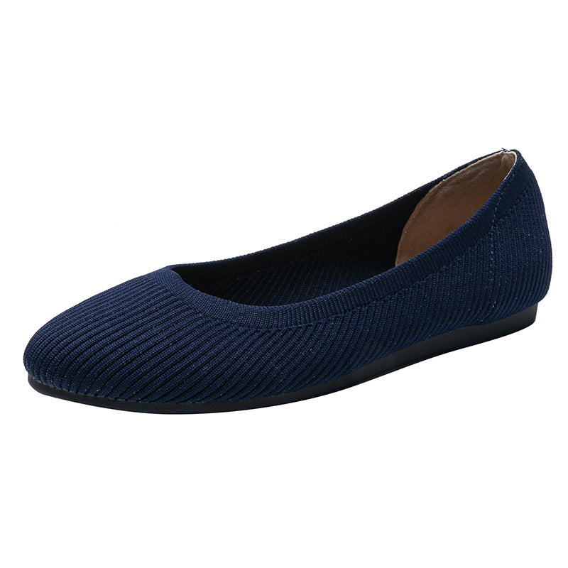 Solid Color Slip On Flats with Round Toe