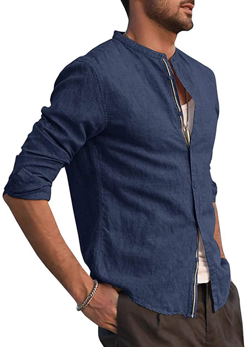 Men's Casual Long Sleeve Button Shirt in 5 Colors S-2XL