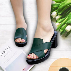 Thick High Heel Sandals in 3 Colors