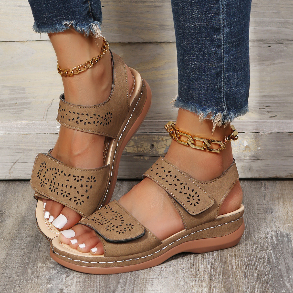 Round Toe Roman Sandals with Ankle Strap in 3 Colors