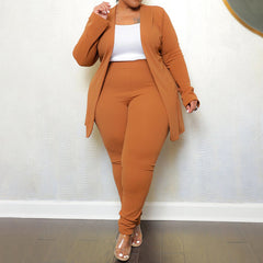 Two Piece Long Sleeve Jacket Bodycon Pants