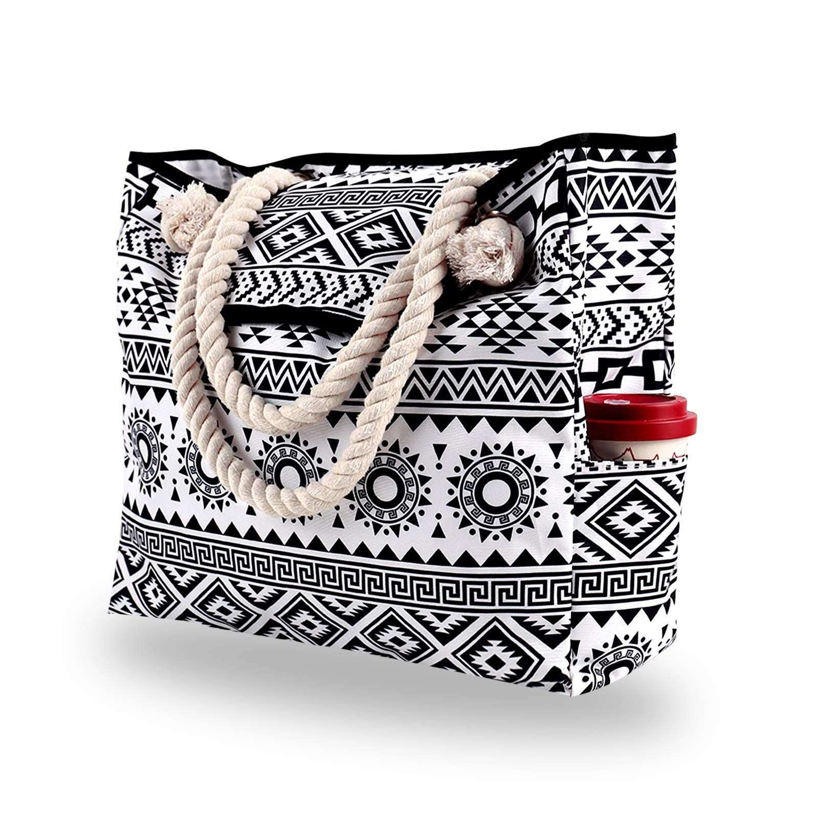 Large Capacity Canvas Beach Bag in 8 Patterns