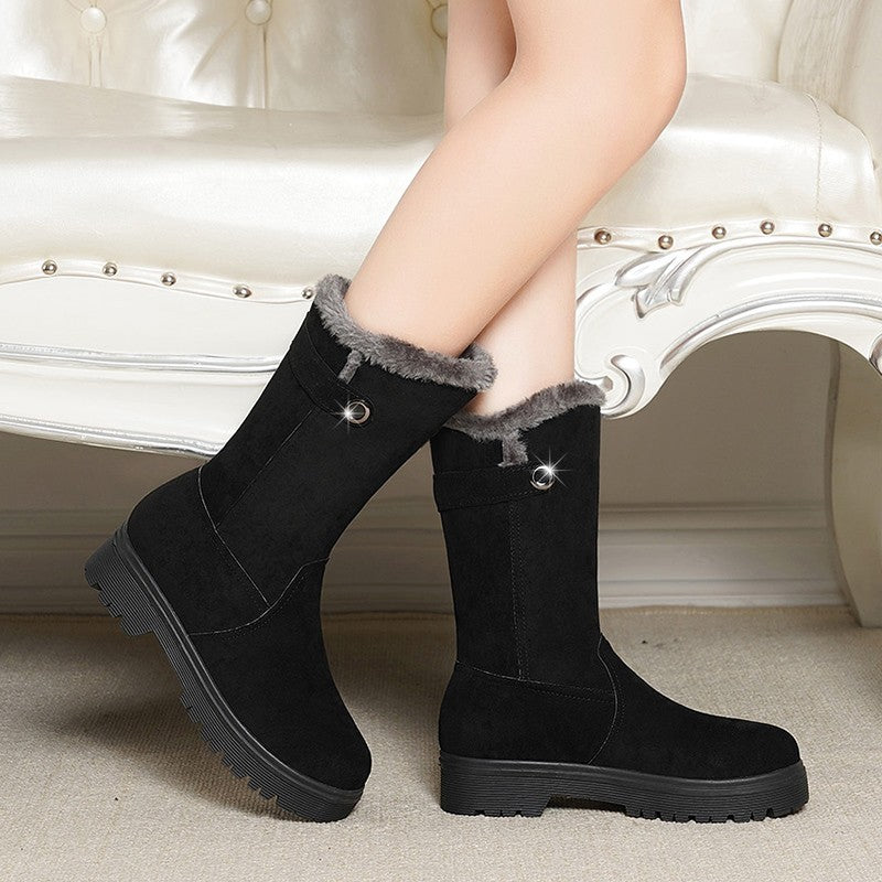 Suede Fur-Lined Boots in 2 Colors