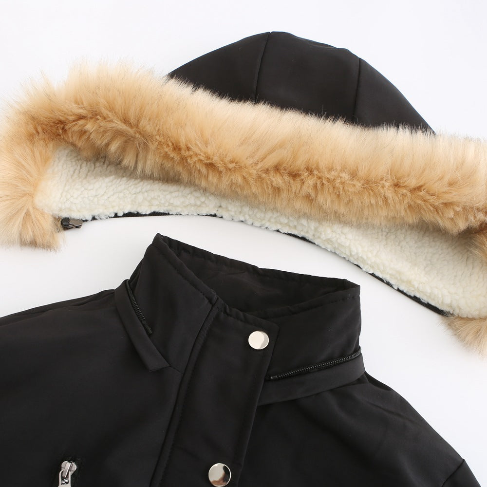 Fleece Winter Coat with Detachable Hood in 5 Colors S-5XL
