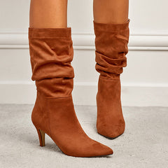 Suede Pointed Toe Stiletto Boots