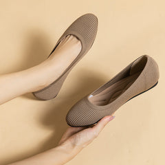 Solid Color Slip On Flats with Round Toe