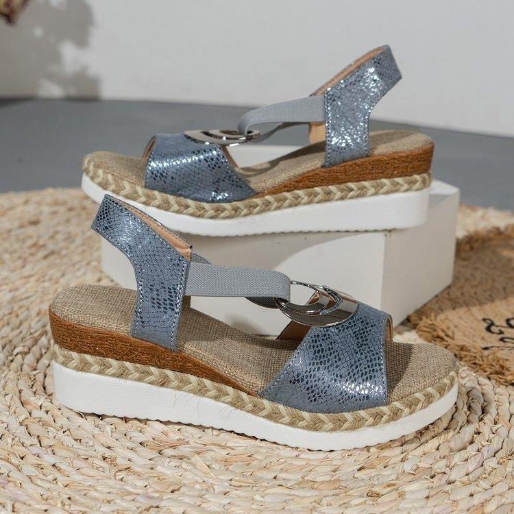 Wedge Sandals with Decorative Ring in 7 Colors