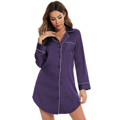 Chemise de nuit boutonnée à manches longues