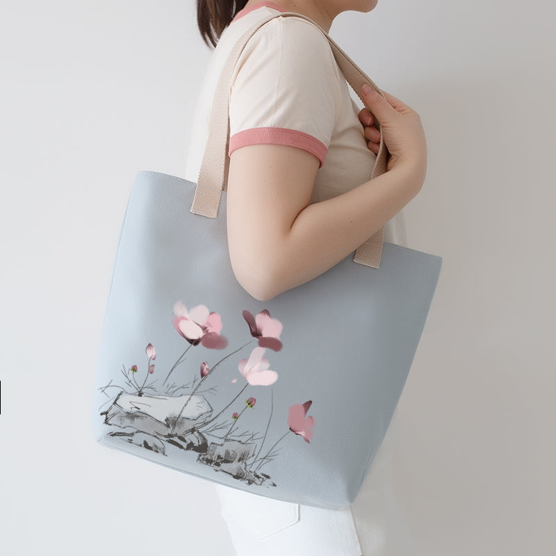 Large Capacity Canvas Artistic Shoulder Tote Bag