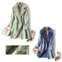 Mid-Length Padded Coat with Lapel and Pockets in 2 Colors S-2XL