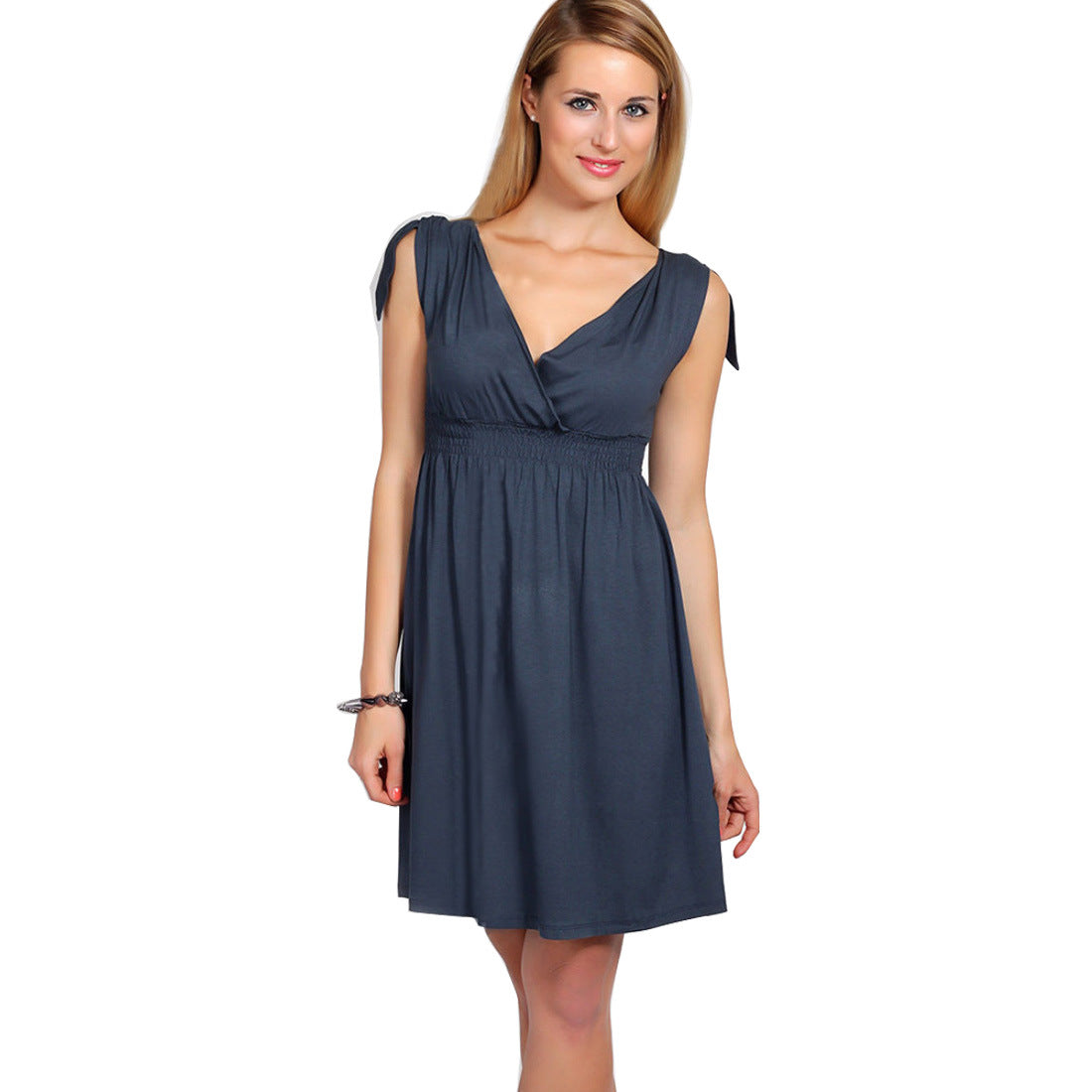 V-Neck Sleeveless Midi Dress in 11 Colors S-XXXL