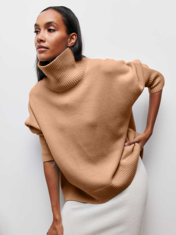 Knit Turtleneck Long Sleeve Sweater in 8 Colors S-L