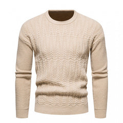 Men's Round Neck Jacquard Pullover Sweater in 8 Colors M-XXL