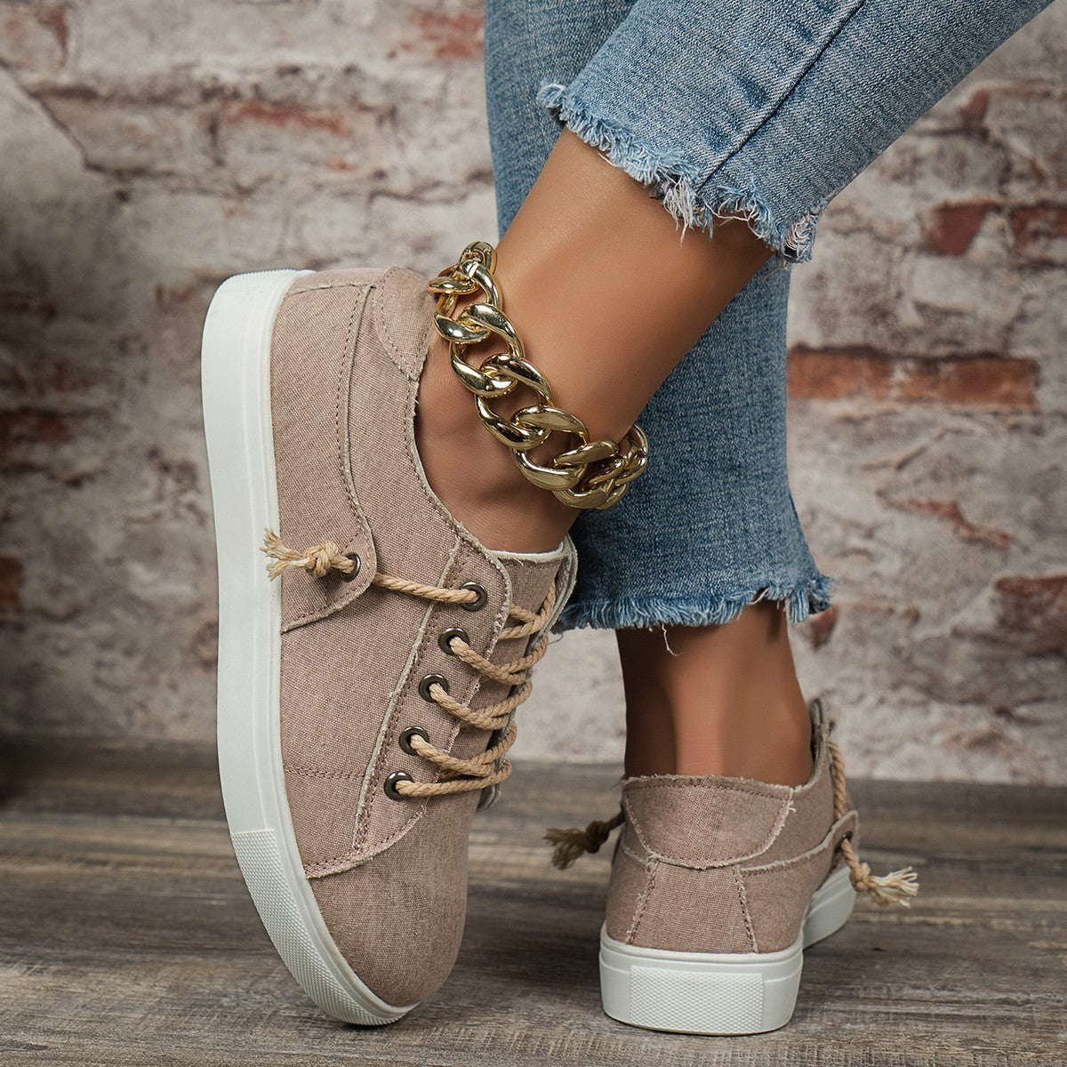 Baskets basses en denim