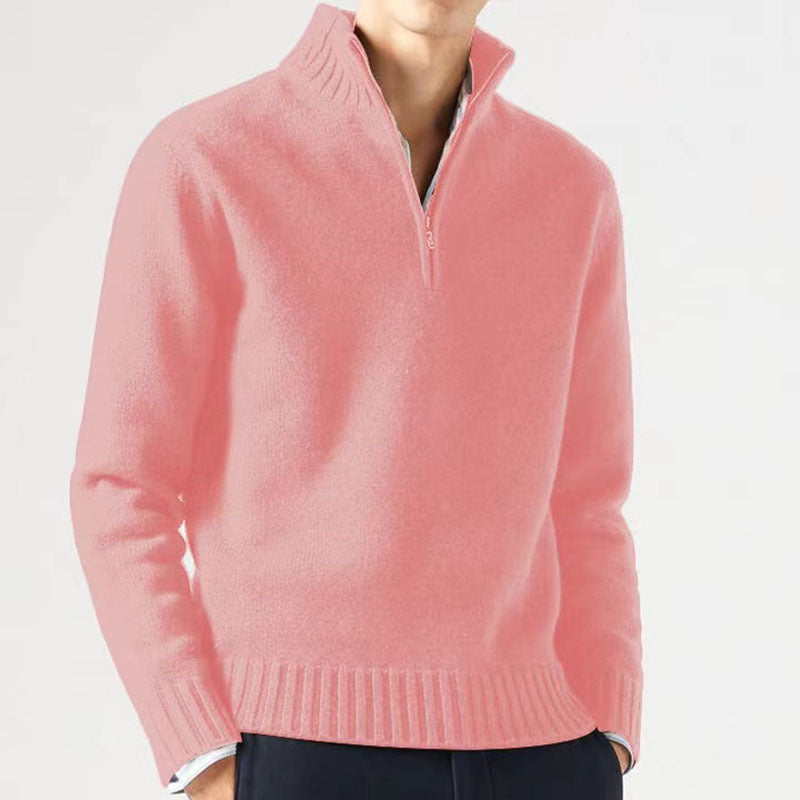 Thick Half-Zip Long Sleeve Men's Sweater