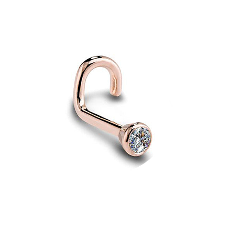 Nose Stud with Gem in 3 Colors and 4 Sizes