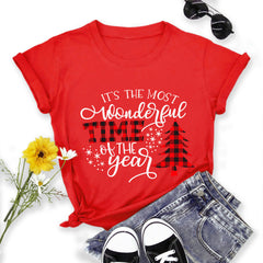 Round Neck Christmas Short Sleeve Shirt