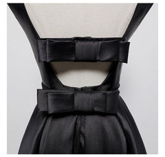 Robe noire élégante dos nu style Hepburn, tailles S à XXXL