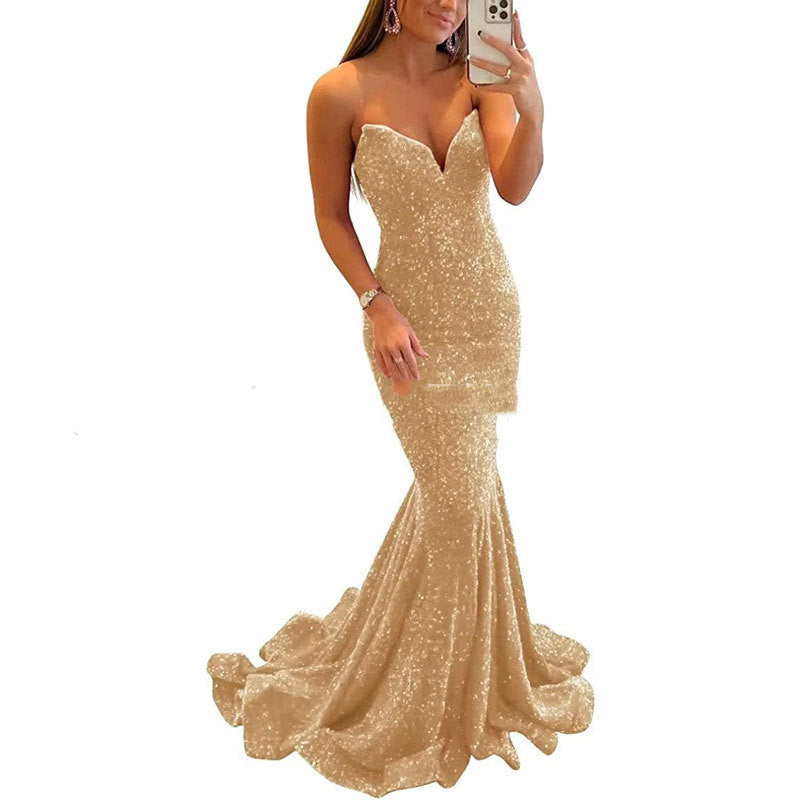 Sleeveless Sequin Fitted Prom Evening Dress in 7 Colors Sizes 4-24