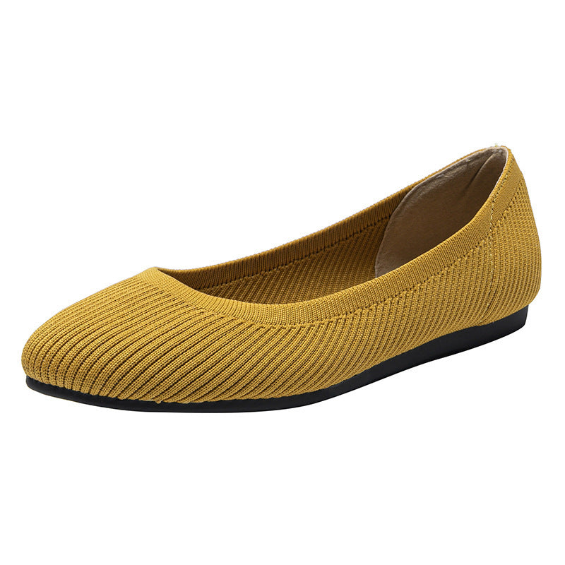 Solid Color Slip On Flats with Round Toe