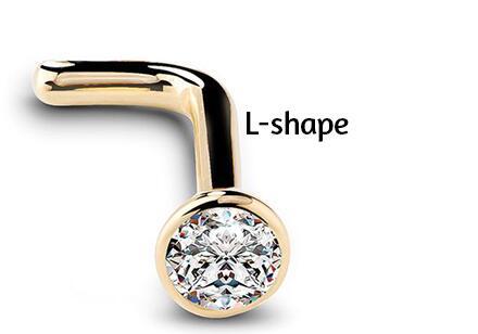 Nose Stud with Gem in 3 Colors and 4 Sizes