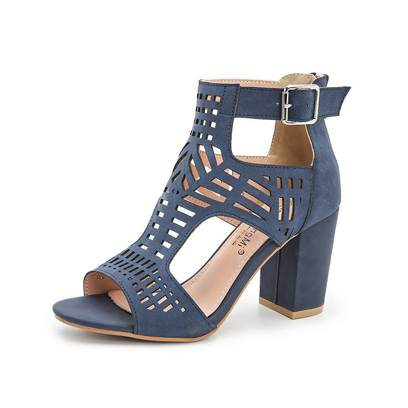 Open Toe Roman High Heel Shoes
