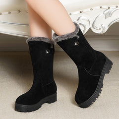 Suede Fur-Lined Boots in 2 Colors