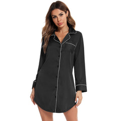 Chemise de nuit boutonnée à manches longues