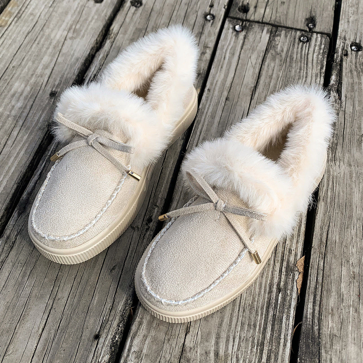 Plush Suede Platform Slippers