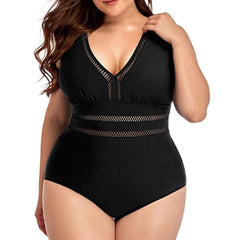 One Piece Swimsuit with Mesh S-5XL
