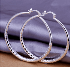 Large Silver-Plated Hoop Earrings