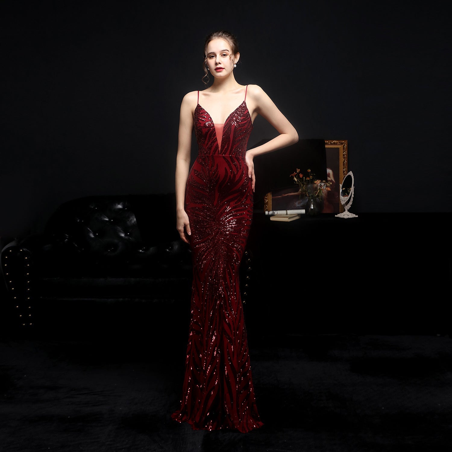 Sequined Mermaid Evening Dress in 4 Colors S-2XL
