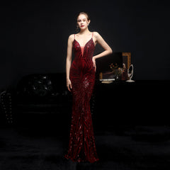 Sequined Mermaid Evening Dress in 4 Colors S-2XL