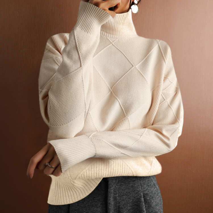 Long Sleeve Knit Turtleneck Sweater in 8 Colors S-XXL